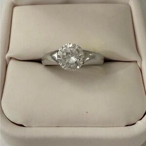 Sterling silver tension-set cubic zirconia (CZ) ring